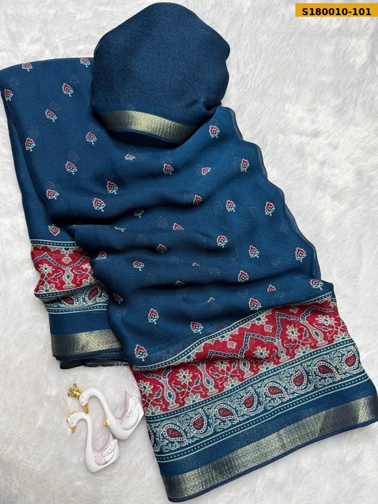 [S180010-101] Fancy Soft Marshmellow 3D Print Saree (S180010-101)