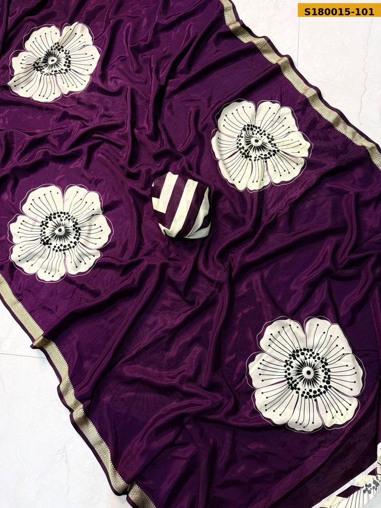[S180015-101] Fancy Italian Silk Saree (S180015-101)
