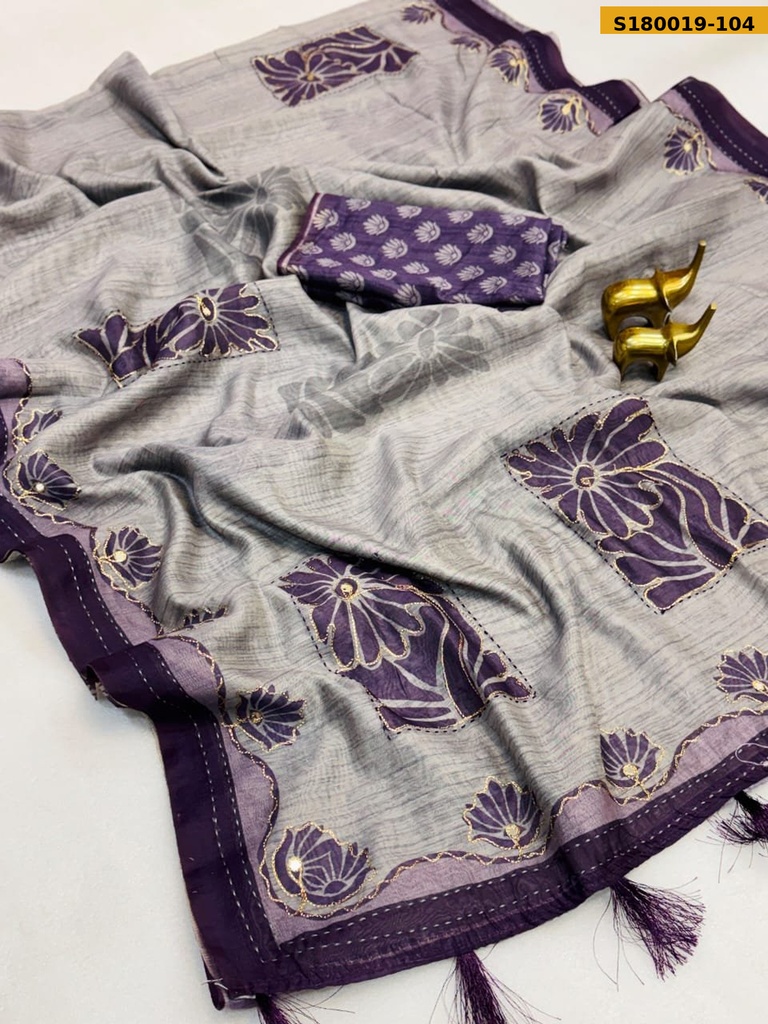 Fancy Malai Cotton Floral Printed Saree
