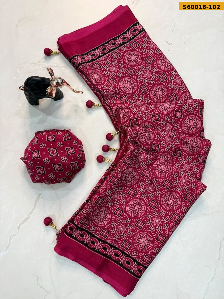 Fancy Crepe Gajji Silk Saree