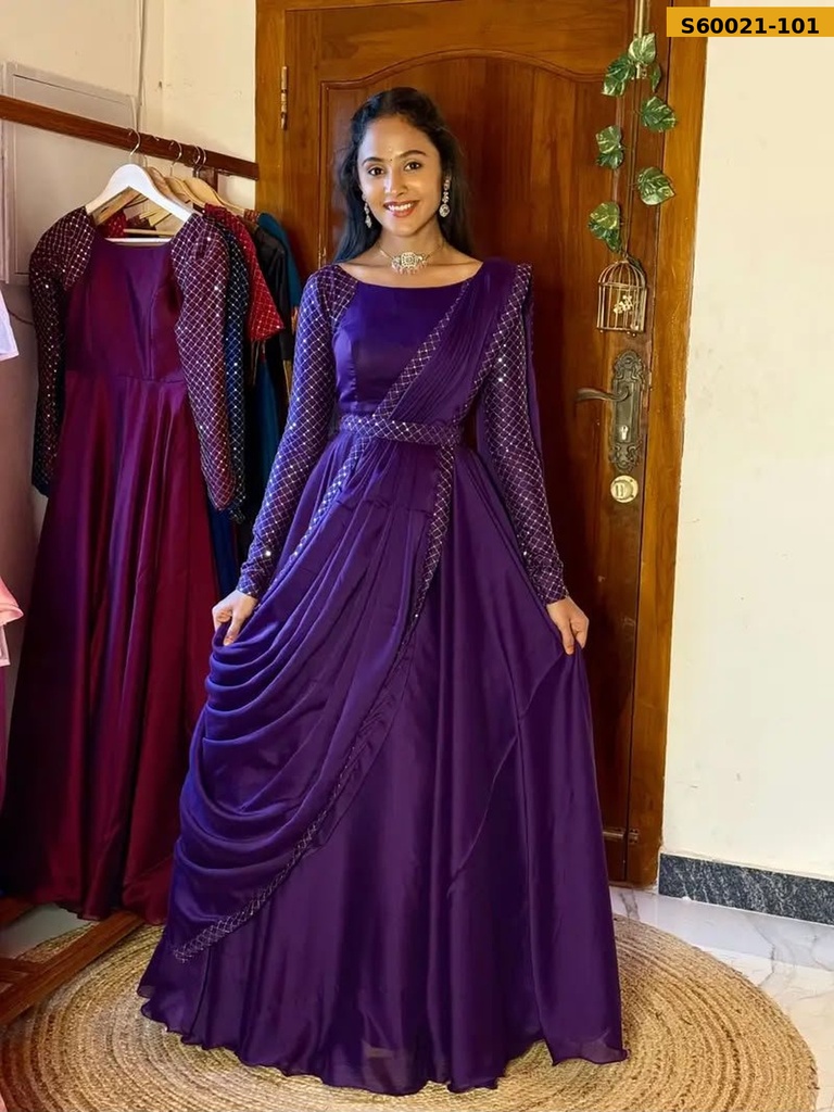 [S60021-101] Fancy Sparkling Georgette Anarkali (S, S60021-101)