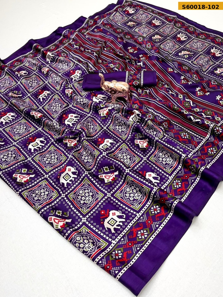 Fancy Modal Satin Patola Printed Saree