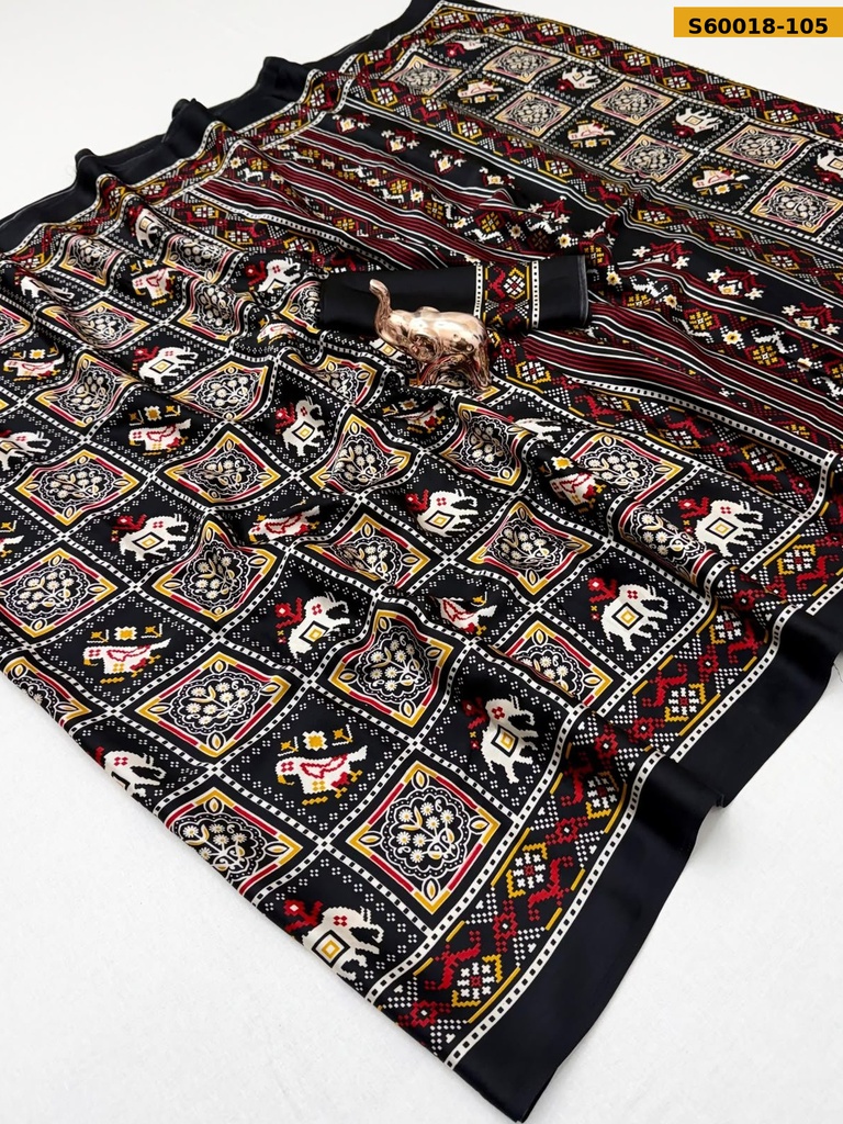 Fancy Modal Satin Patola Printed Saree