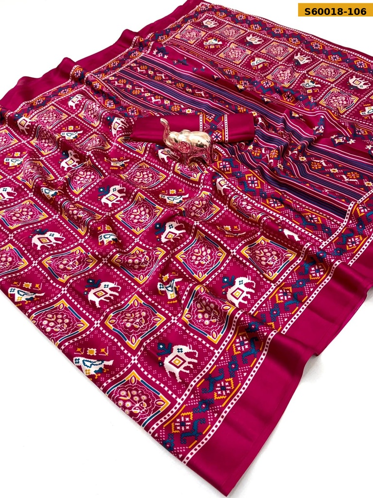Fancy Modal Satin Patola Printed Saree
