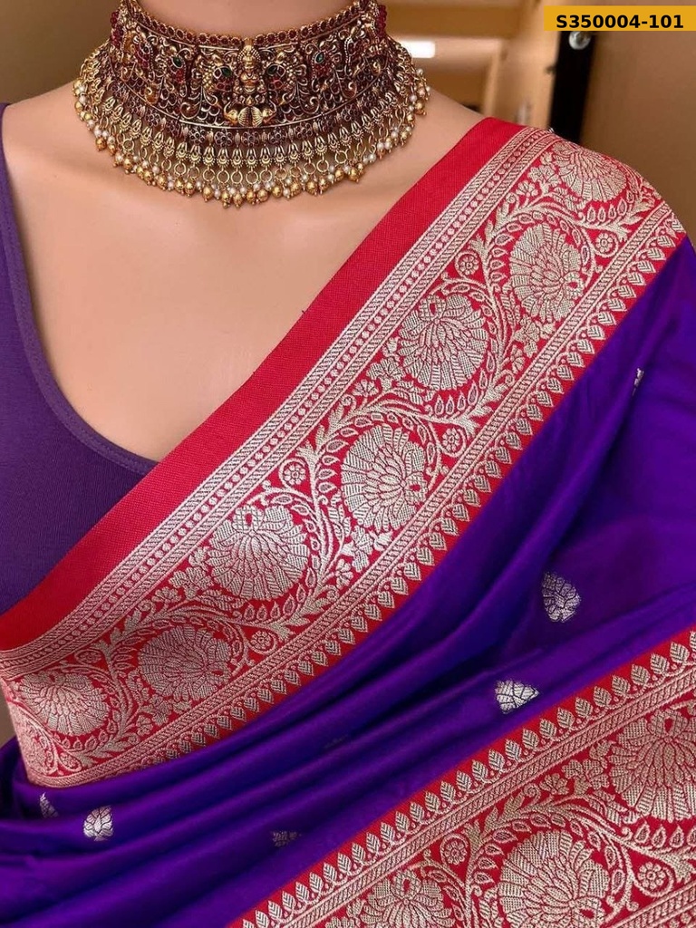 [S350004-101] Fancy Banarsi soft silk saree (S350004-101)