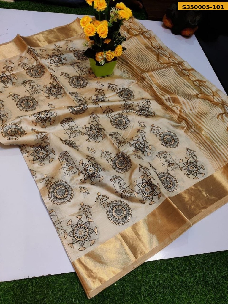 [S350005-101] Soft tussar silk sarees (S350005-101)