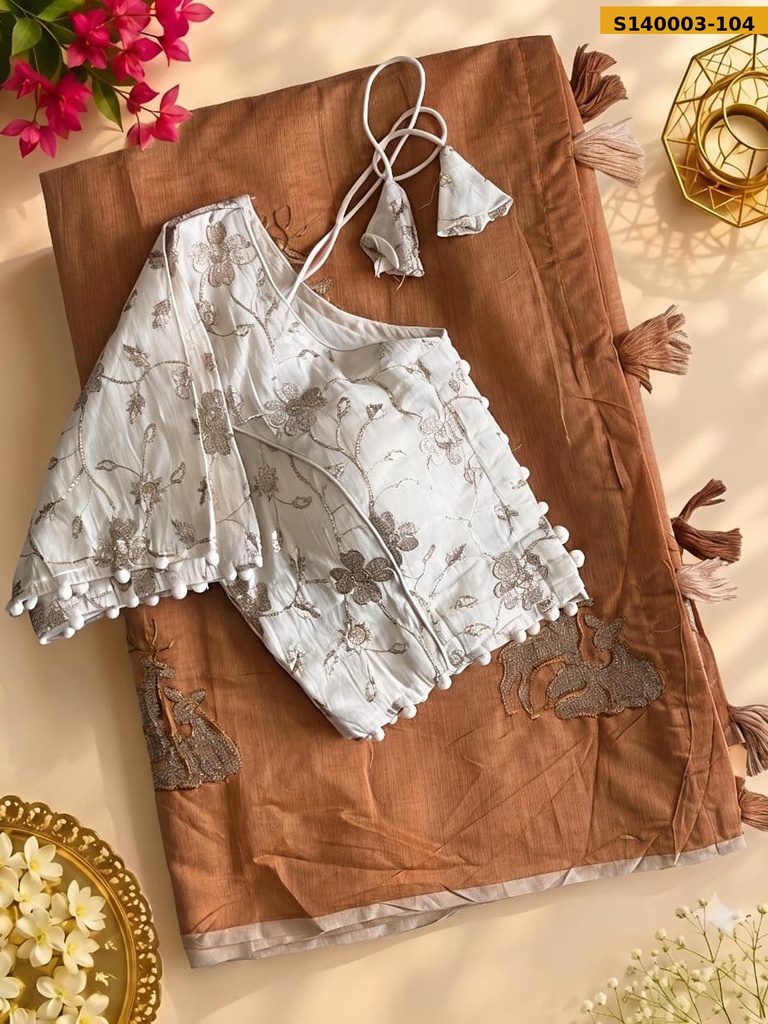 Premium chanderi deer saree