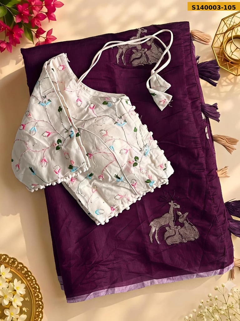 Premium chanderi deer saree
