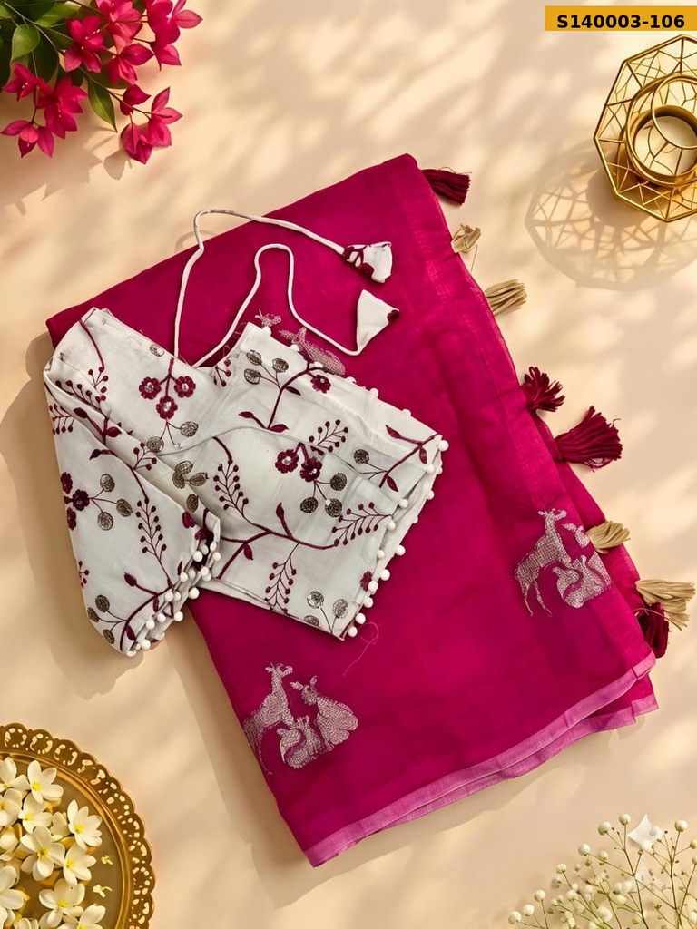 Premium chanderi deer saree
