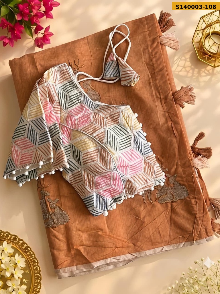 Premium chanderi deer saree