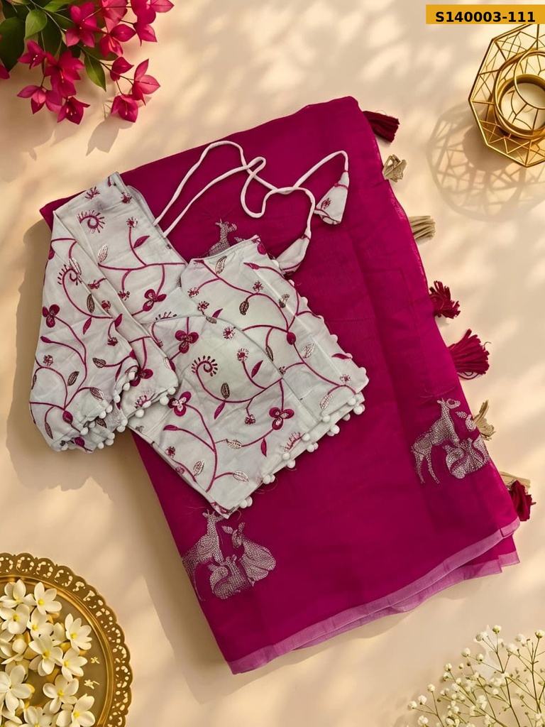Premium chanderi deer saree