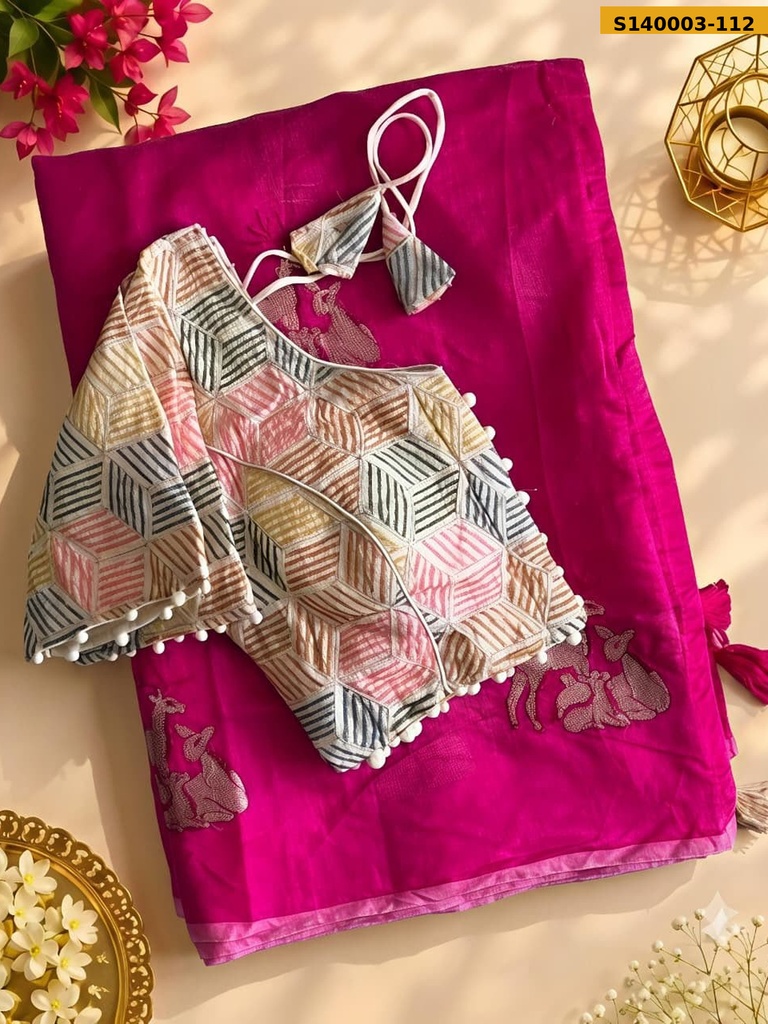 Premium chanderi deer saree
