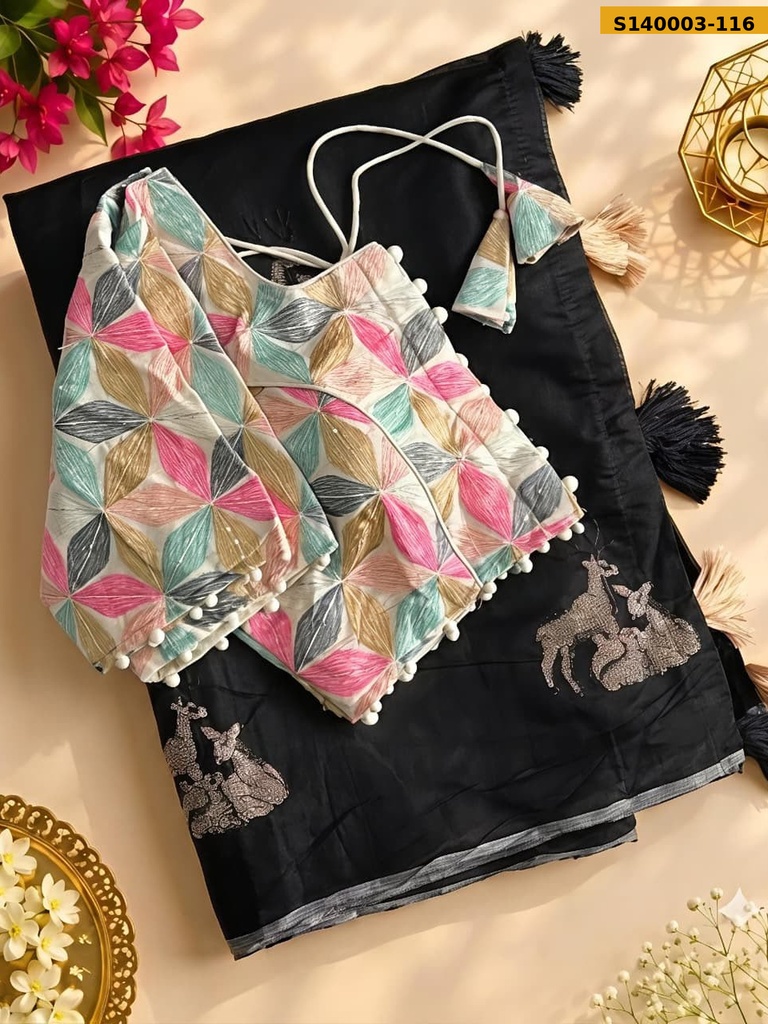 Premium chanderi deer saree