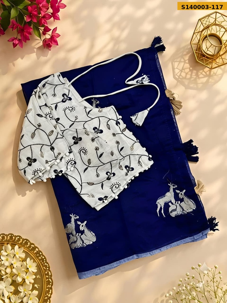 Premium chanderi deer saree
