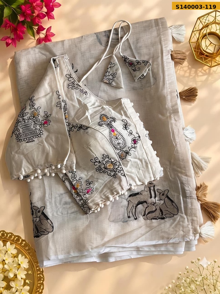 Premium chanderi deer saree