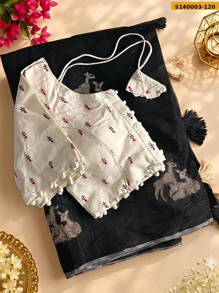 Premium chanderi deer saree