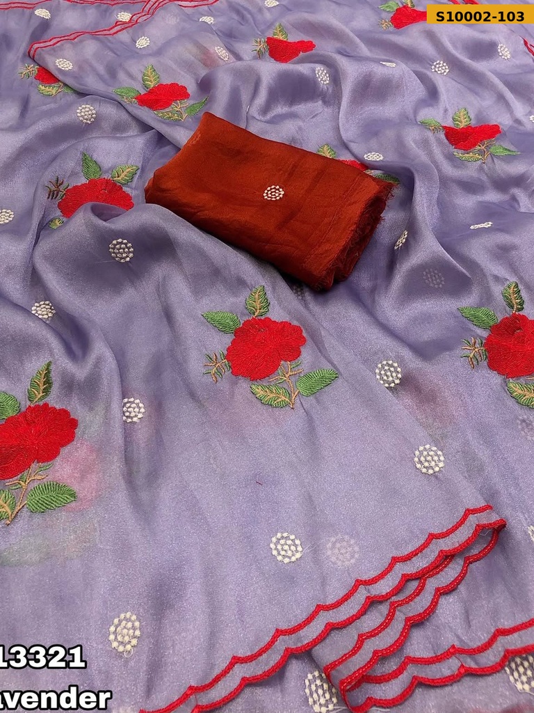 Fancy Tissue Silk Embroidery Sarees