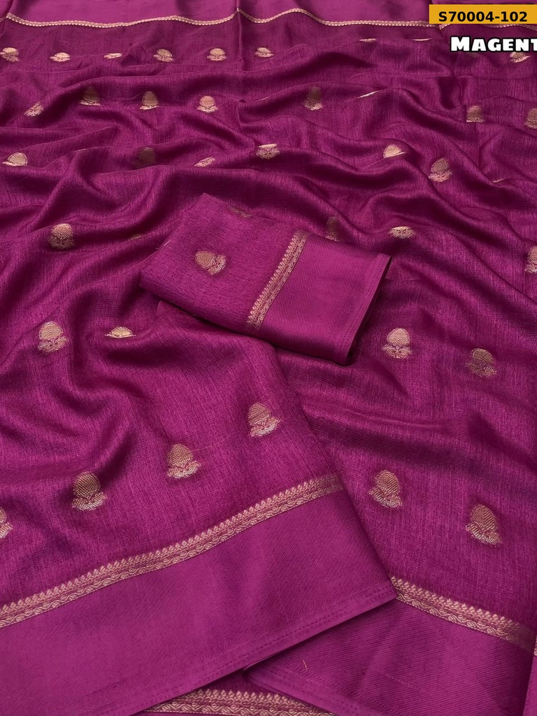 Fancy Khadi Silk Thousand Butti Zari Weaving Saree