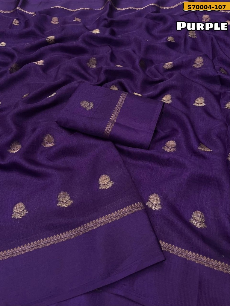 Fancy Khadi Silk Thousand Butti Zari Weaving Saree