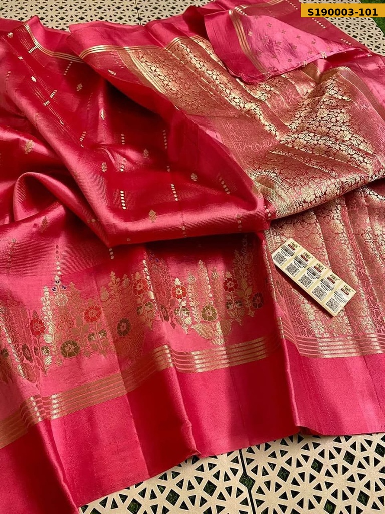 [S190003-101] Fancy Raw Mango Silk Sarees (S190003-101)