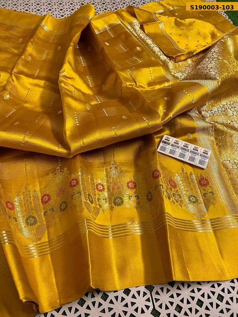 Fancy Raw Mango Silk Sarees