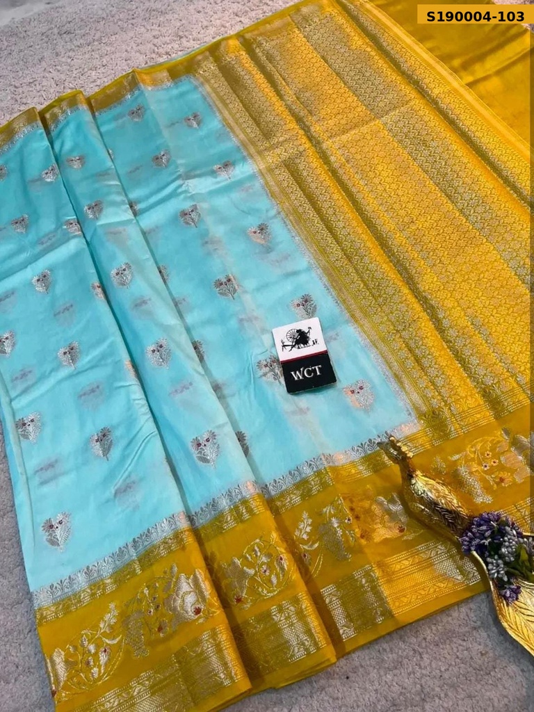Banarasi Soft Raw Mango silk saree