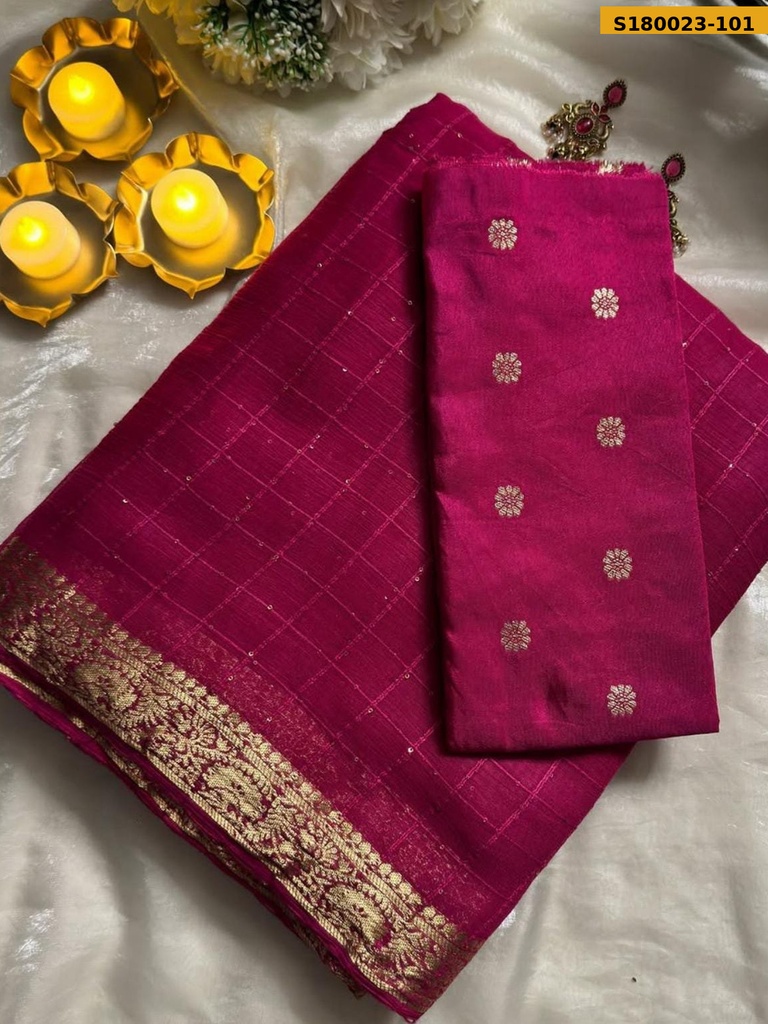 [S180023-101] Fancy Viscose Georgette Sequence Saree (S180023-101)