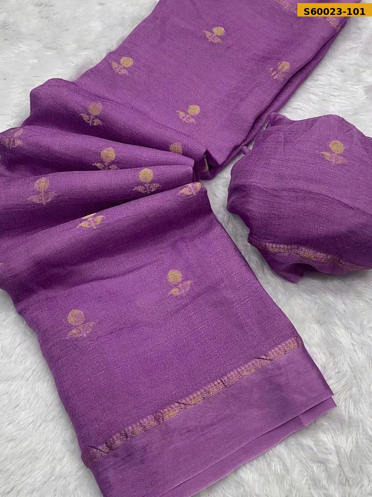 [S60023-101] Fancy Viscose Khadi silk Saree (S60023-101)