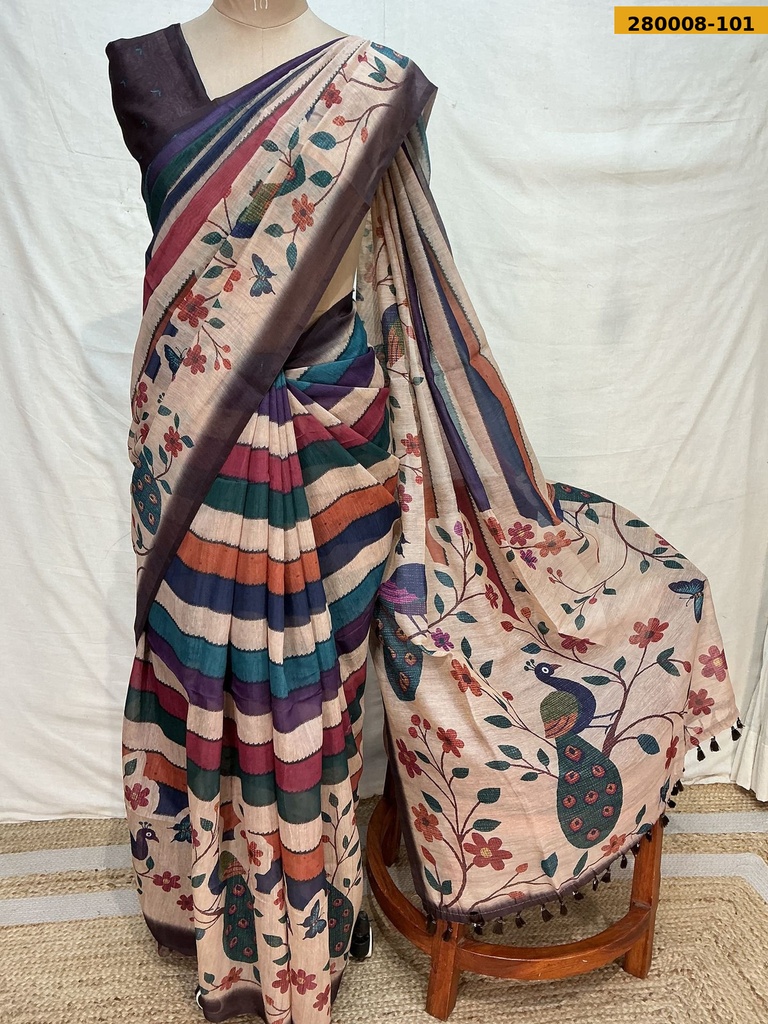 [280008-101] Fancy Urban Chanderi Cotton saree (280008-101)