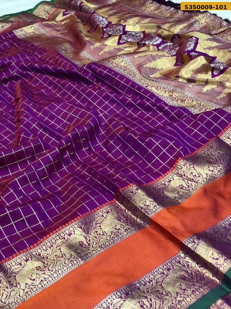 [S350009-101] Fancy Kanchivaram Silk Saree (S350009-101)