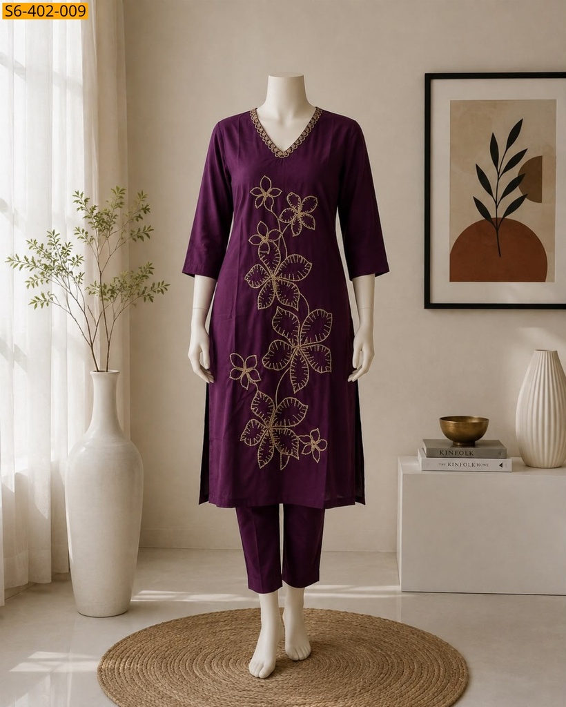 [S6-402-009-L] Fancy Dhabu Cotton Coord Set (L, S6-402-009)