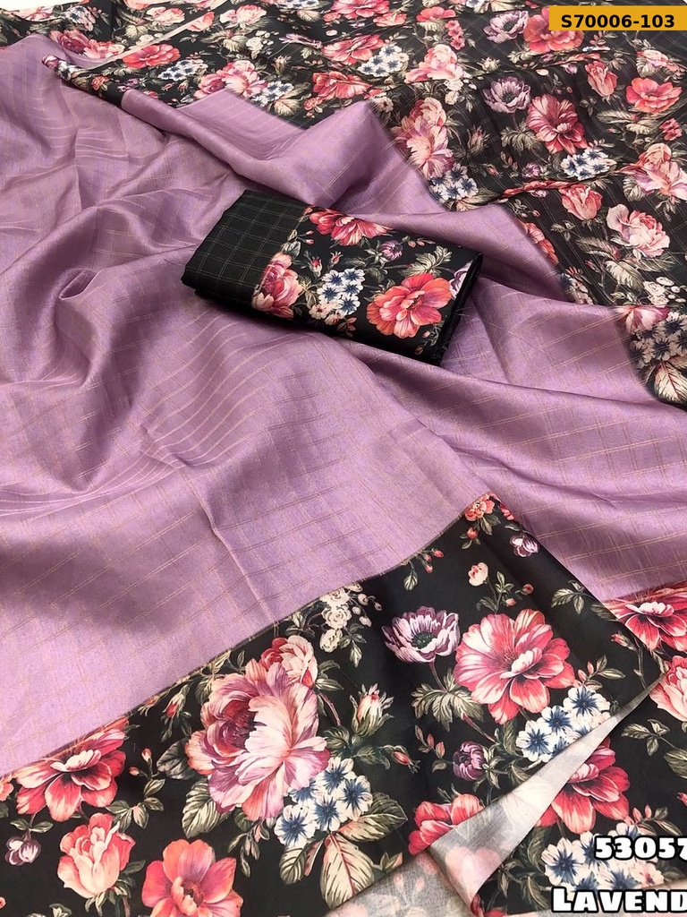 Fancy Soft Silk Checks Weaving Saree(S-90)