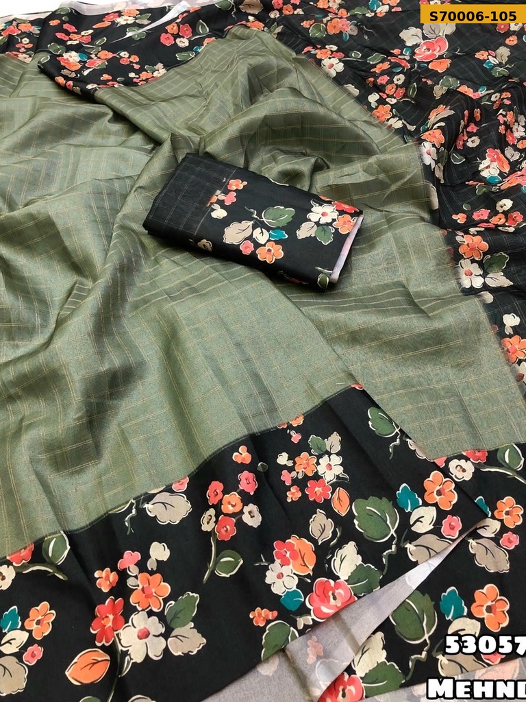 Fancy Soft Silk Checks Weaving Saree(S-90)