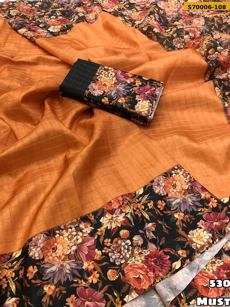 Fancy Soft Silk Checks Weaving Saree(S-90)