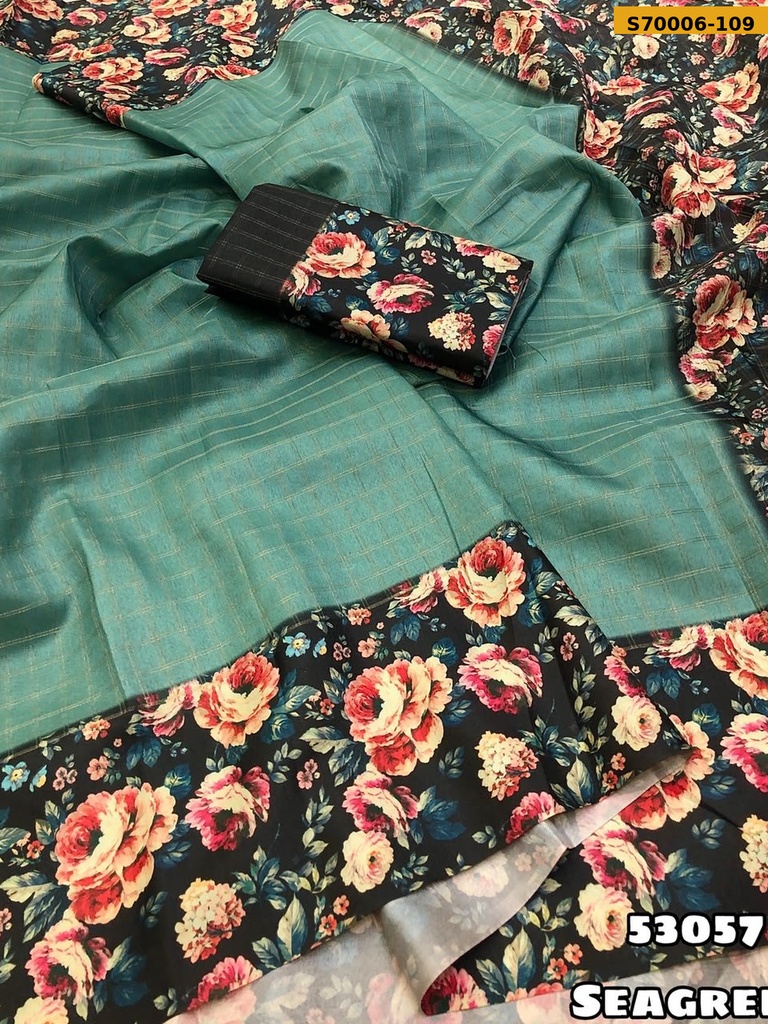 Fancy Soft Silk Checks Weaving Saree(S-90)