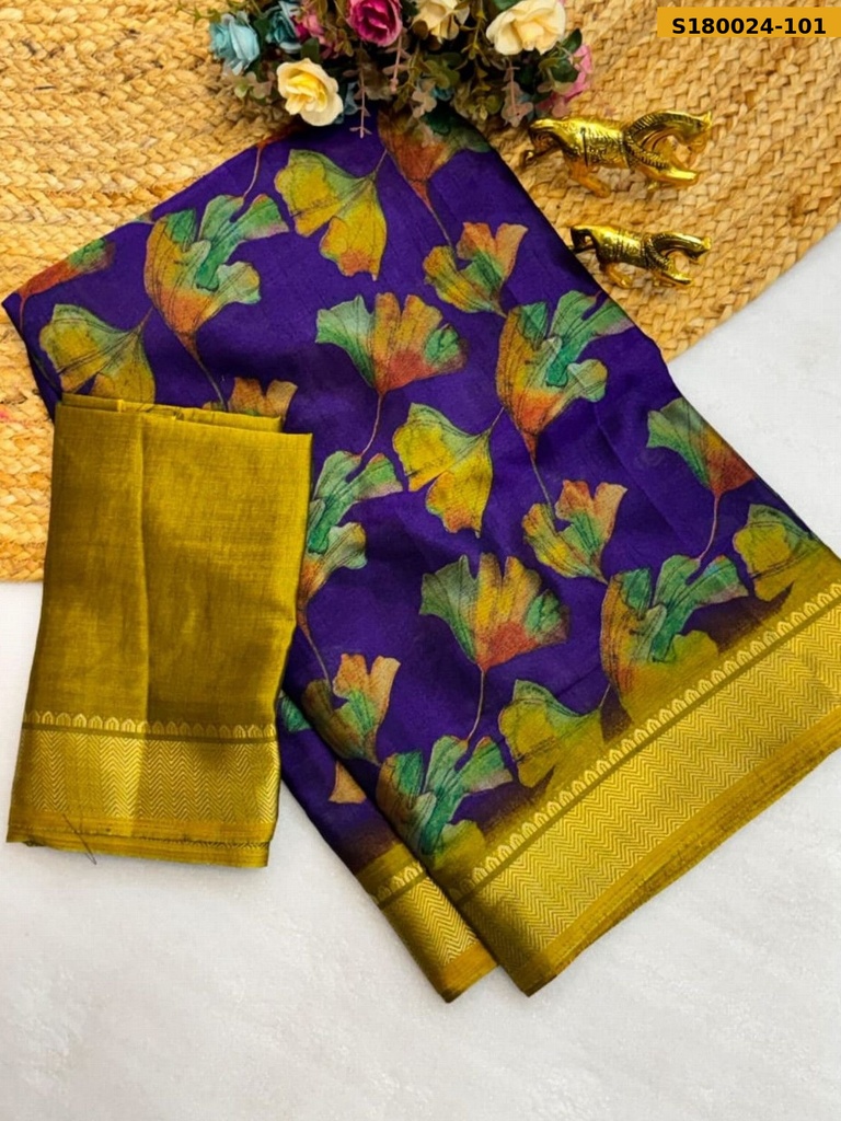 [S180024-101] Fancy Bleck Dola Silk Saree (S180024-101)