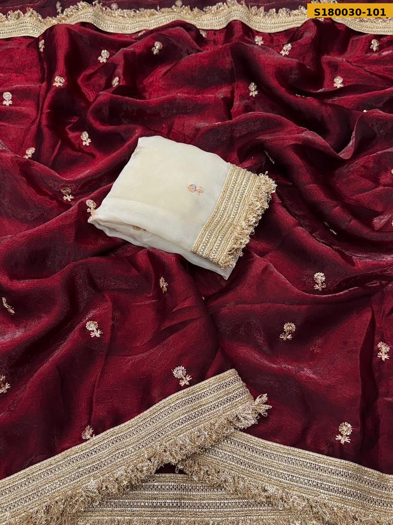 [S180030-101] Fancy Fendy Satin Saree (S180030-101)