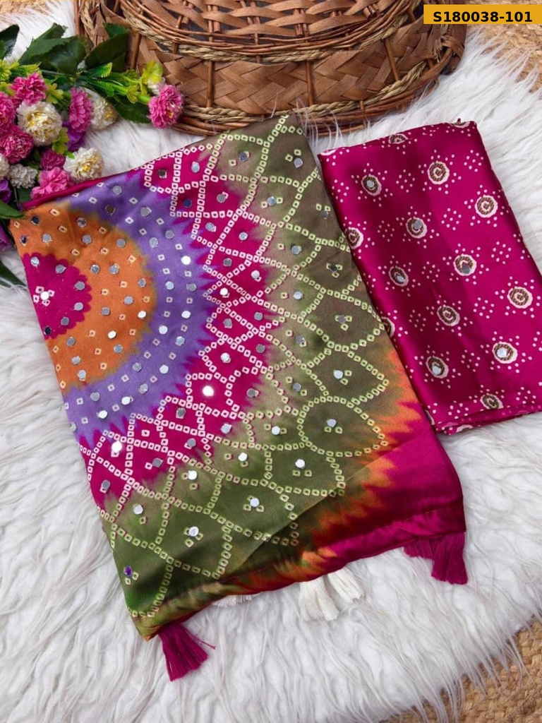 [S180038-101] Fancy Japan Satin Saree (S180038-101)