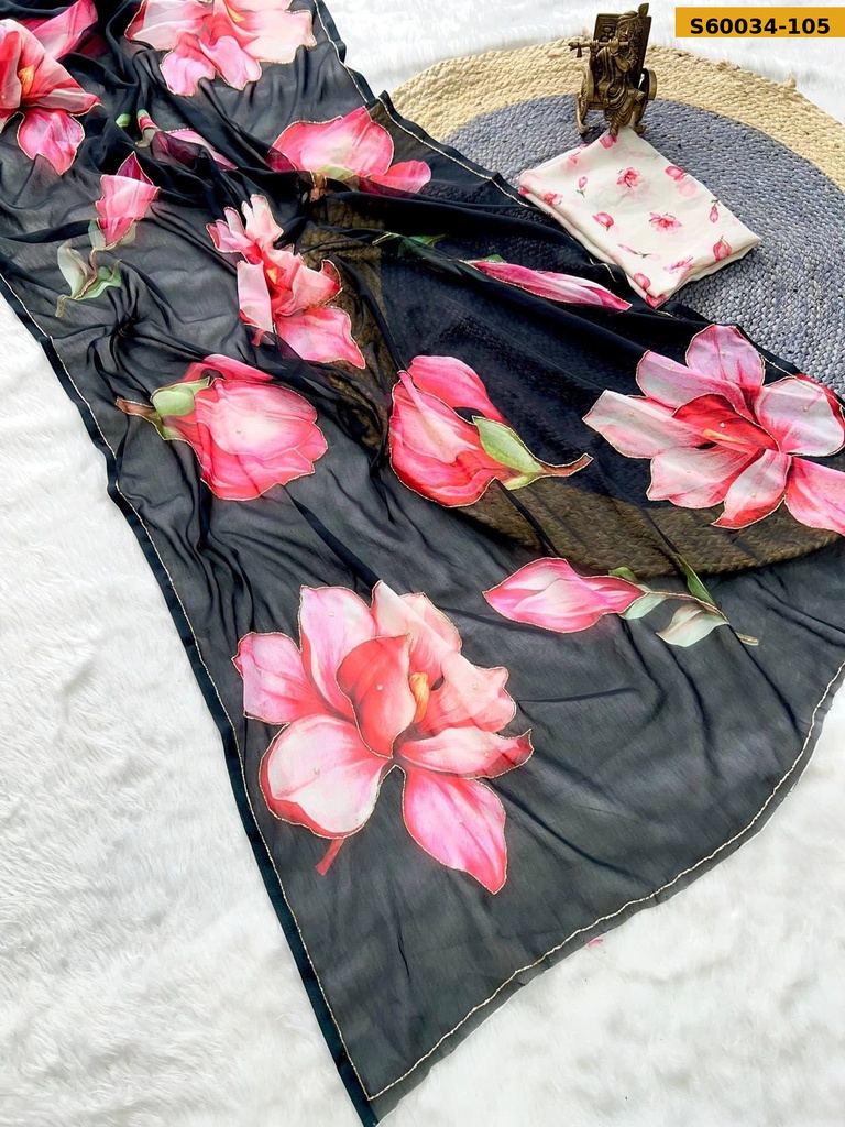 Fancy Georgette Handwork Saree