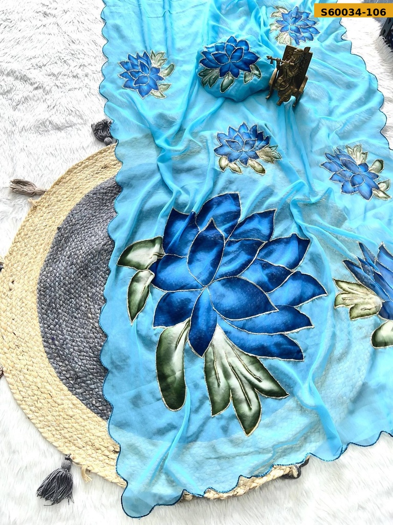 Fancy Georgette Handwork Saree