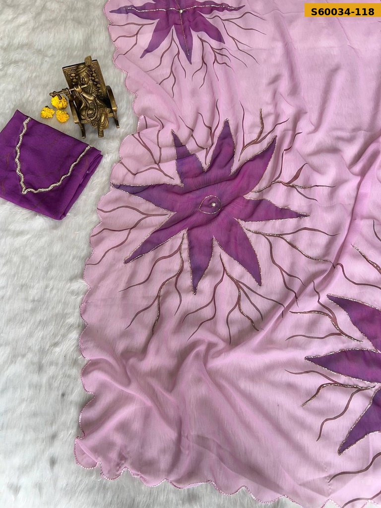 Fancy Georgette Handwork Saree