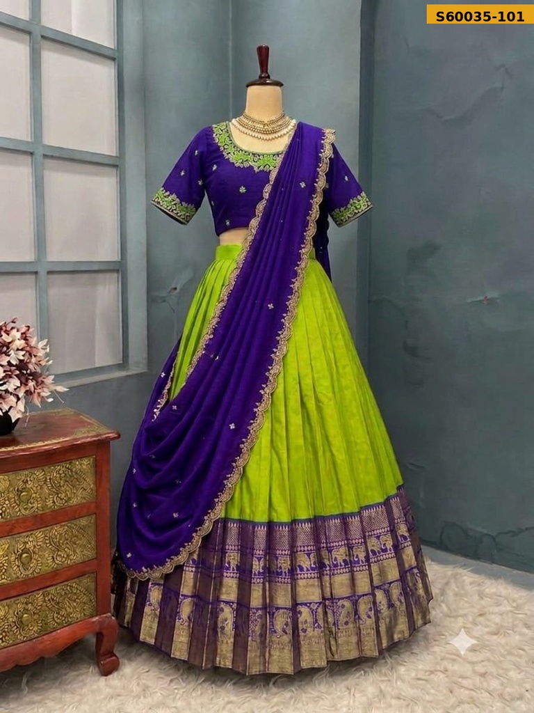 Fancy Kanjivaram Silk Lehenga