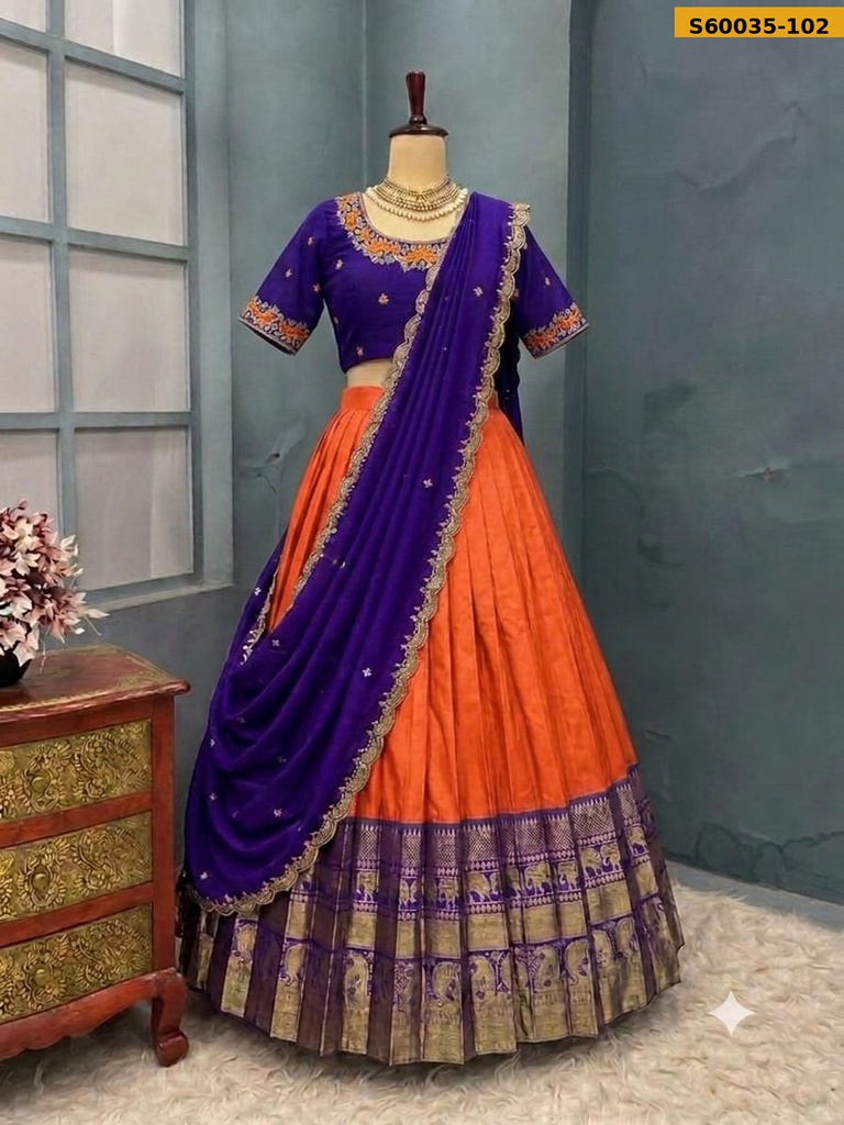 Fancy Kanjivaram Silk Lehenga