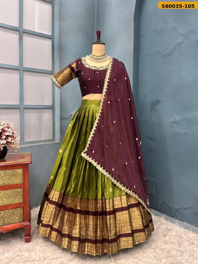 Fancy Kanjivaram Silk Lehenga