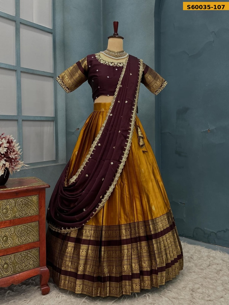 Fancy Kanjivaram Silk Lehenga