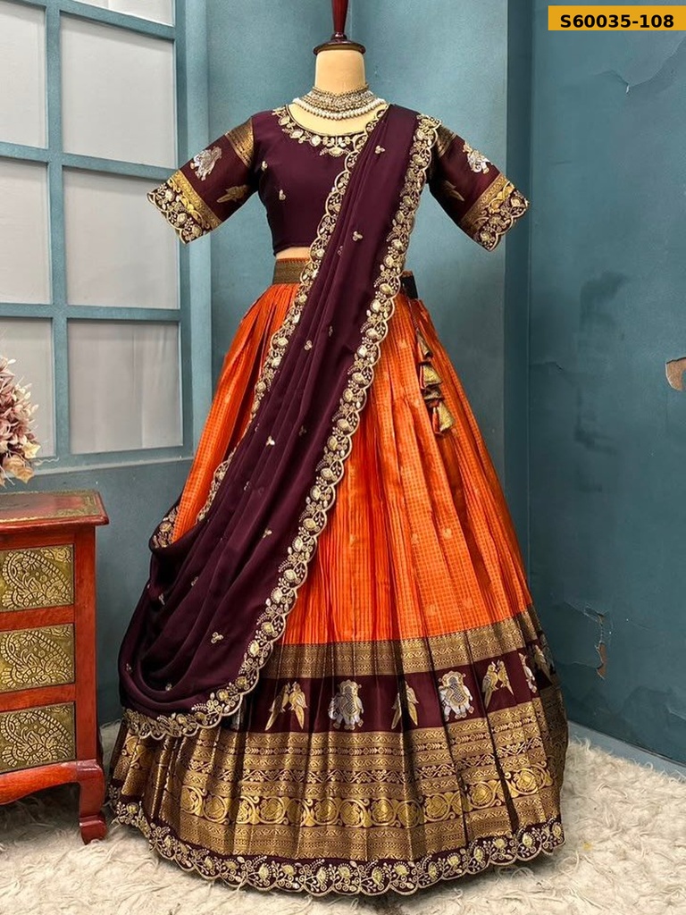 Fancy Kanjivaram Silk Lehenga