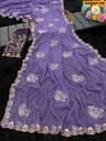 Fancy Georgette Embroidery Saree
