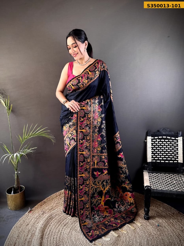 Fancy Pashmina Kashmiri Silk Saree