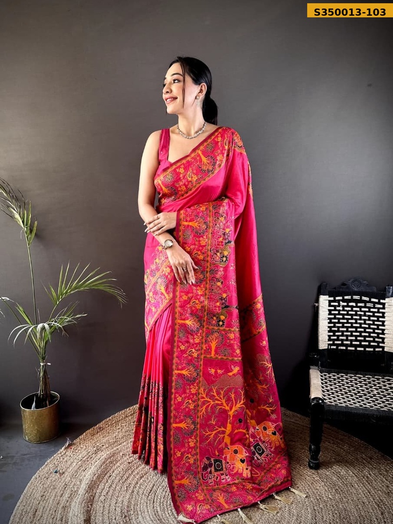 Fancy Pashmina Kashmiri Silk Saree