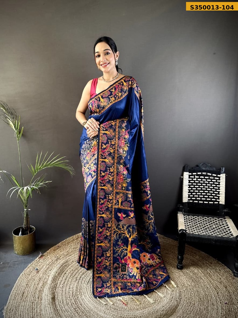 Fancy Pashmina Kashmiri Silk Saree